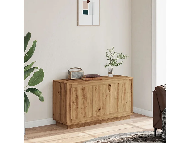 Buffet chêne artisanal 102x35x55 cm bois d'ingénierie