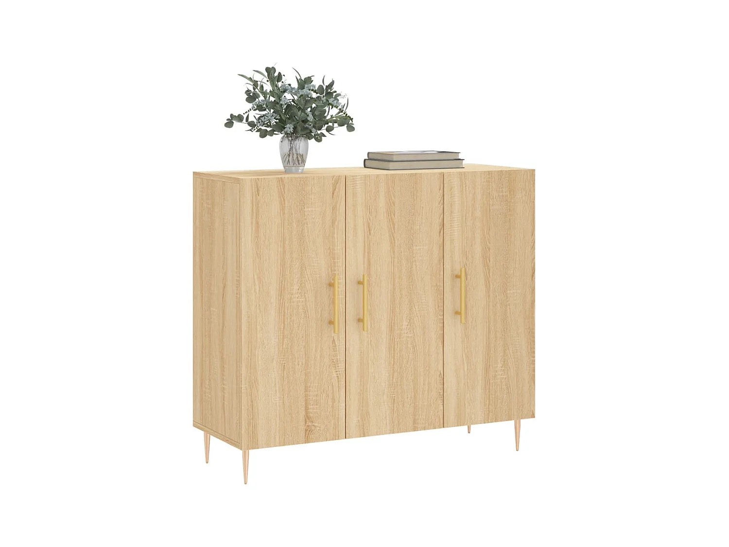 Buffet chêne sonoma 90x34x80 cm bois d'ingénierie