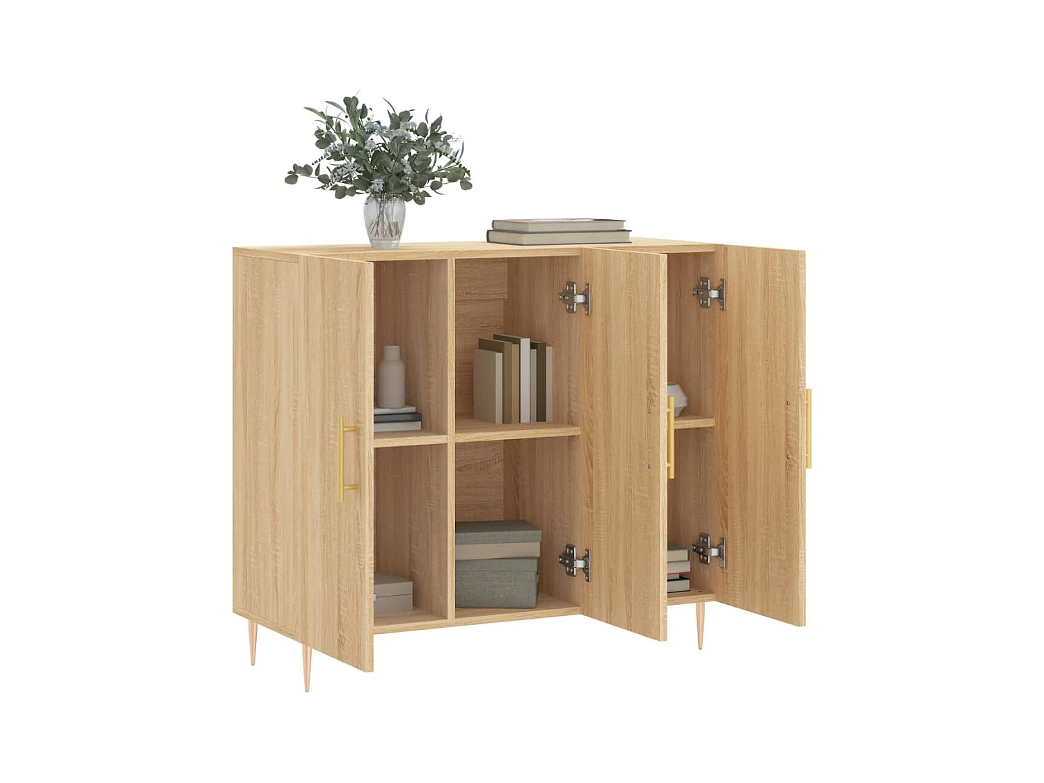 Buffet chêne sonoma 90x34x80 cm bois d'ingénierie