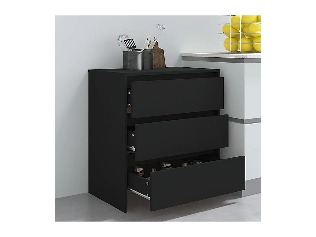 Buffet Noir 70x41x75 cm Bois d'ingénierie