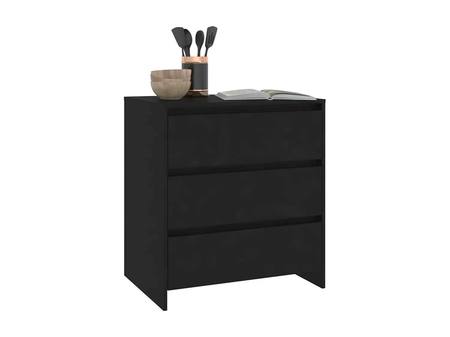 Buffet Noir 70x41x75 cm Bois d'ingénierie