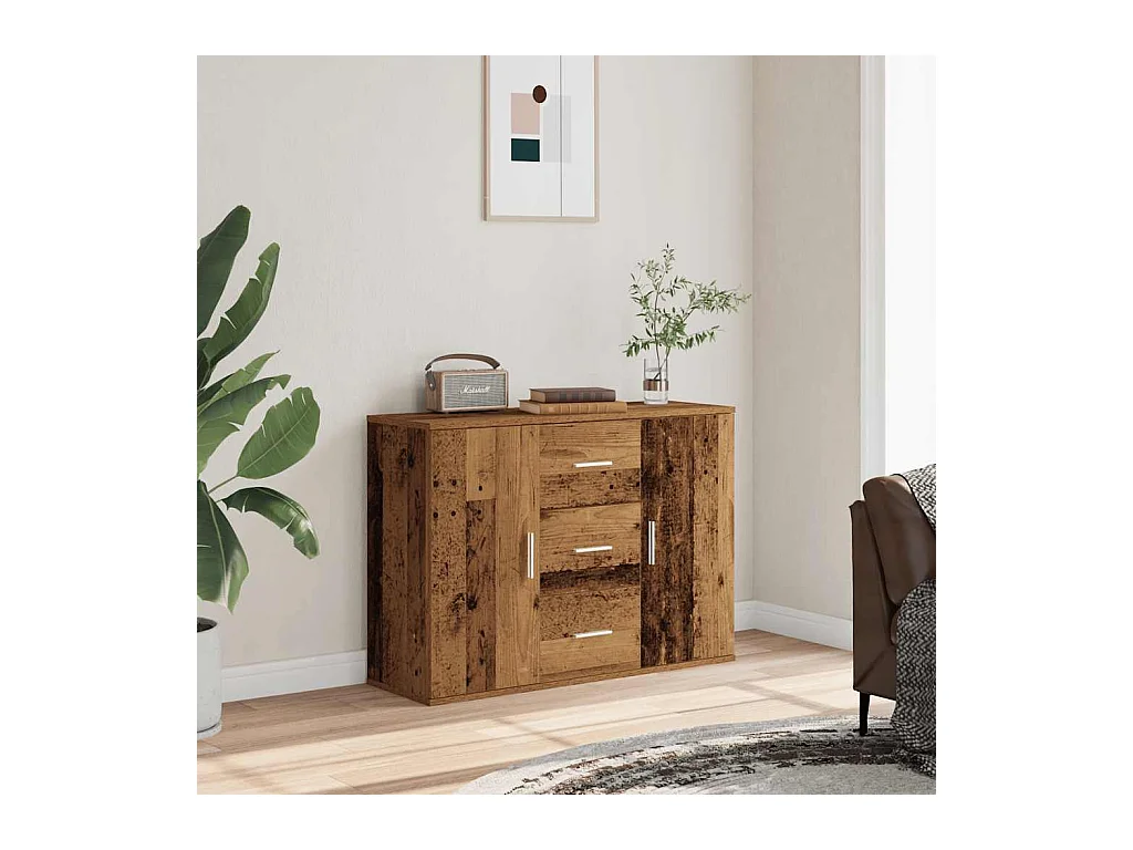 Buffet vieux bois 90x29,5x65 cm bois d'ingénierie