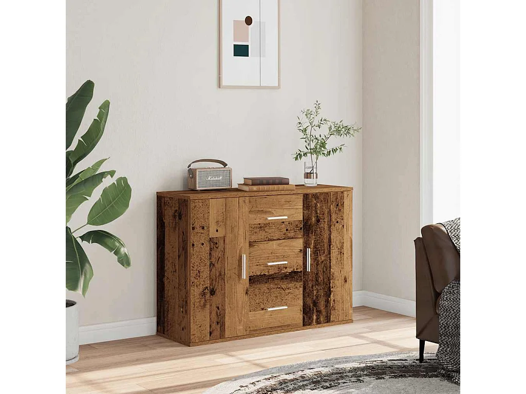 Aparador de madera antigua 90x29,5x65 cm madera contrachapada