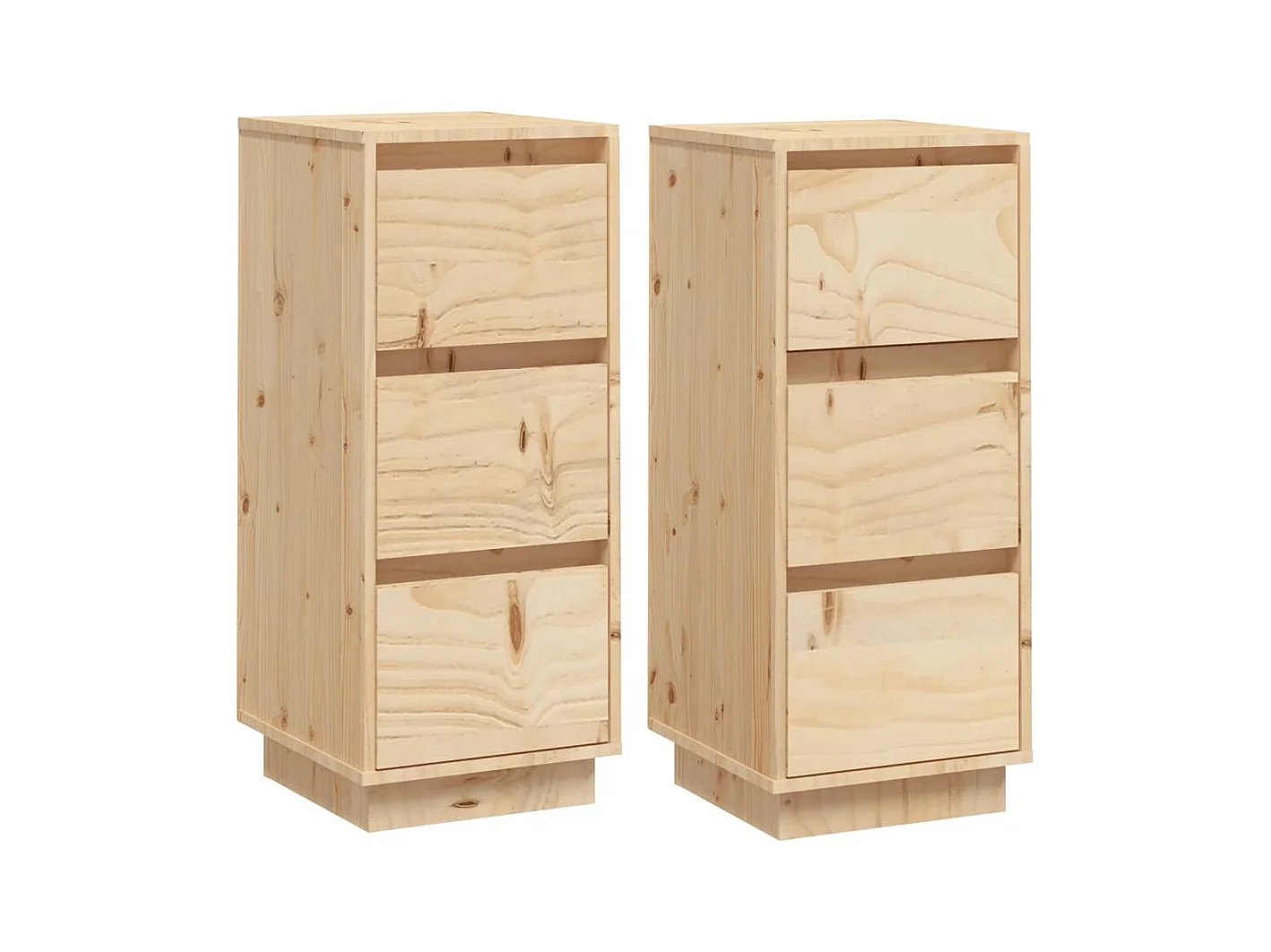 Buffets 2 pcs 32x34x75 cm Bois massif de pin