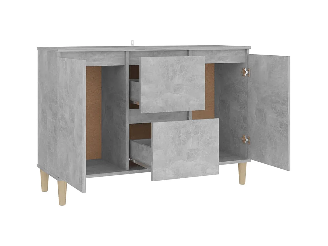 Buffet gris béton 101x35x70 cm bois d'ingénierie
