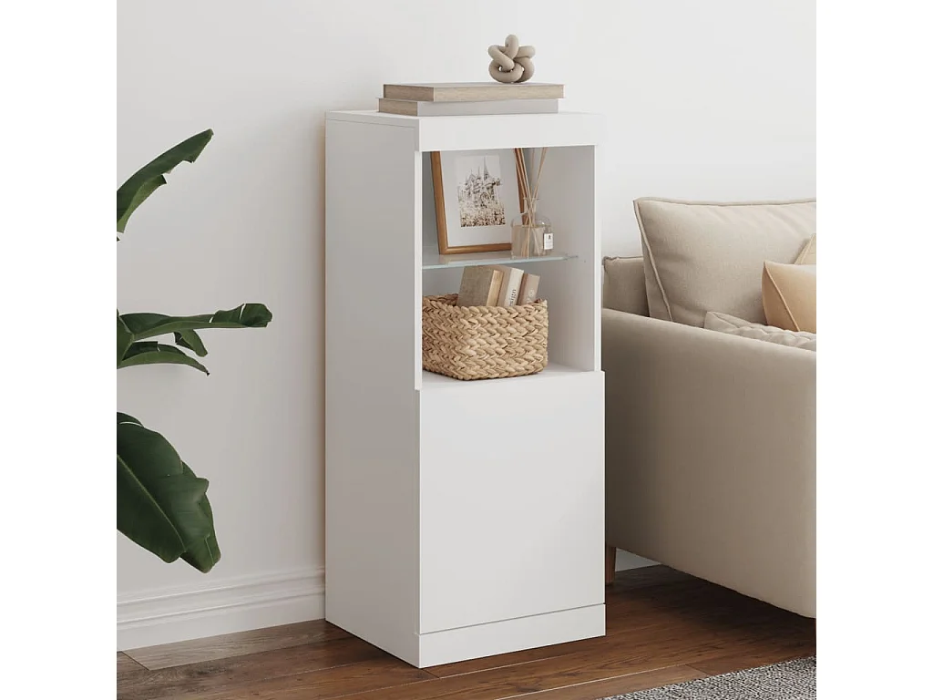 Credenza con luci LED bianche 41x37x100 cm
