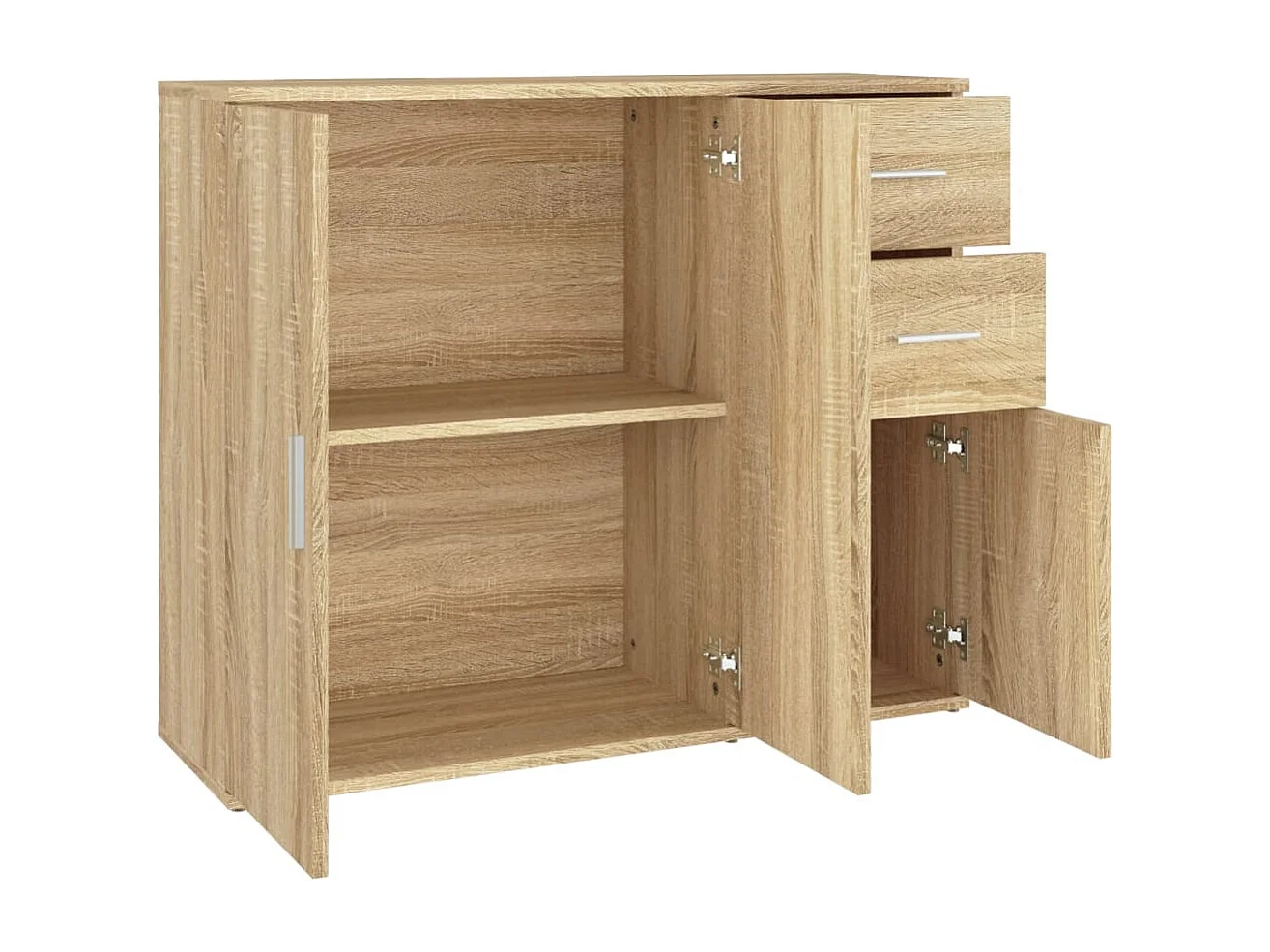 Aparador de roble Sonoma 91x29,5x75 cm Madera de ingeniería