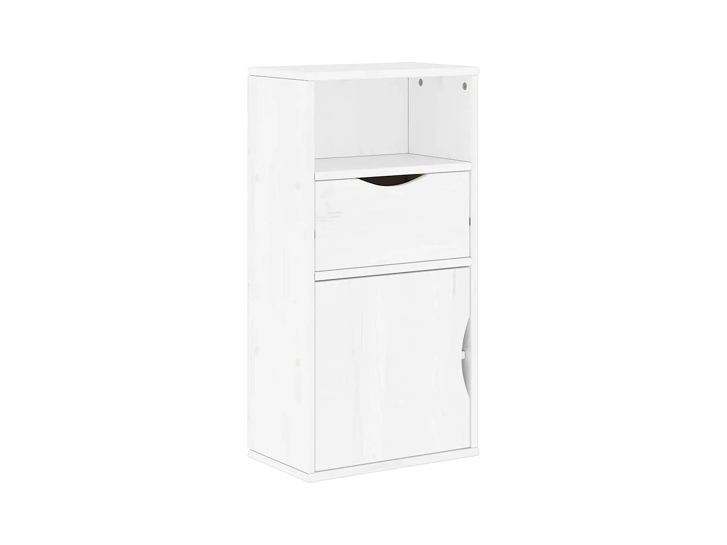 Armoire latérale tiroir ODDA blanc 40x24x79 cm bois massif pin