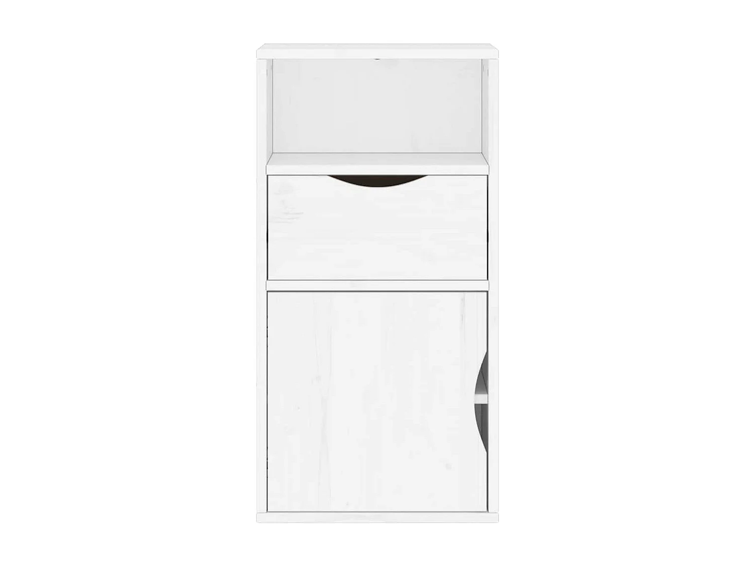 Armoire latérale tiroir ODDA blanc 40x24x79 cm bois massif pin
