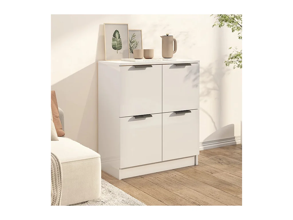 Buffet Blanc 60x30x70 cm Bois d'ingénierie