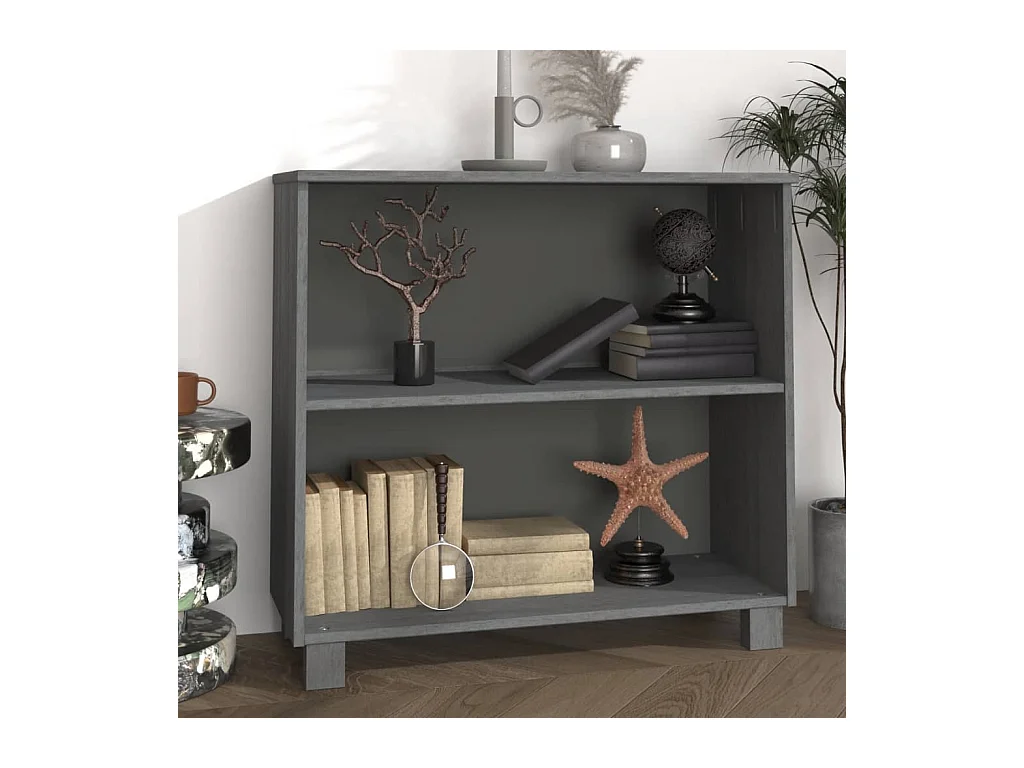 Buffet HAMAR Gris foncé 85x35x80 cm Bois massif de pin