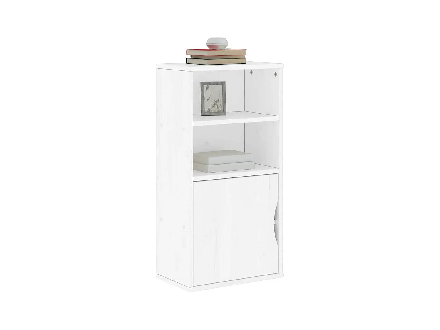 Armoire latérale ODDA blanc 40x24x79 cm bois massif pin