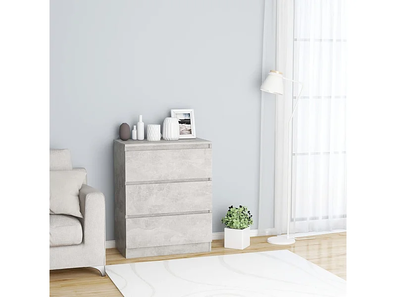 Buffet Gris béton 60x35x76 cm Bois d'ingénierie