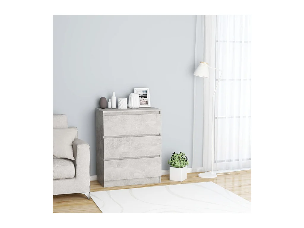 Buffet Gris béton 60x35x76 cm Bois d'ingénierie