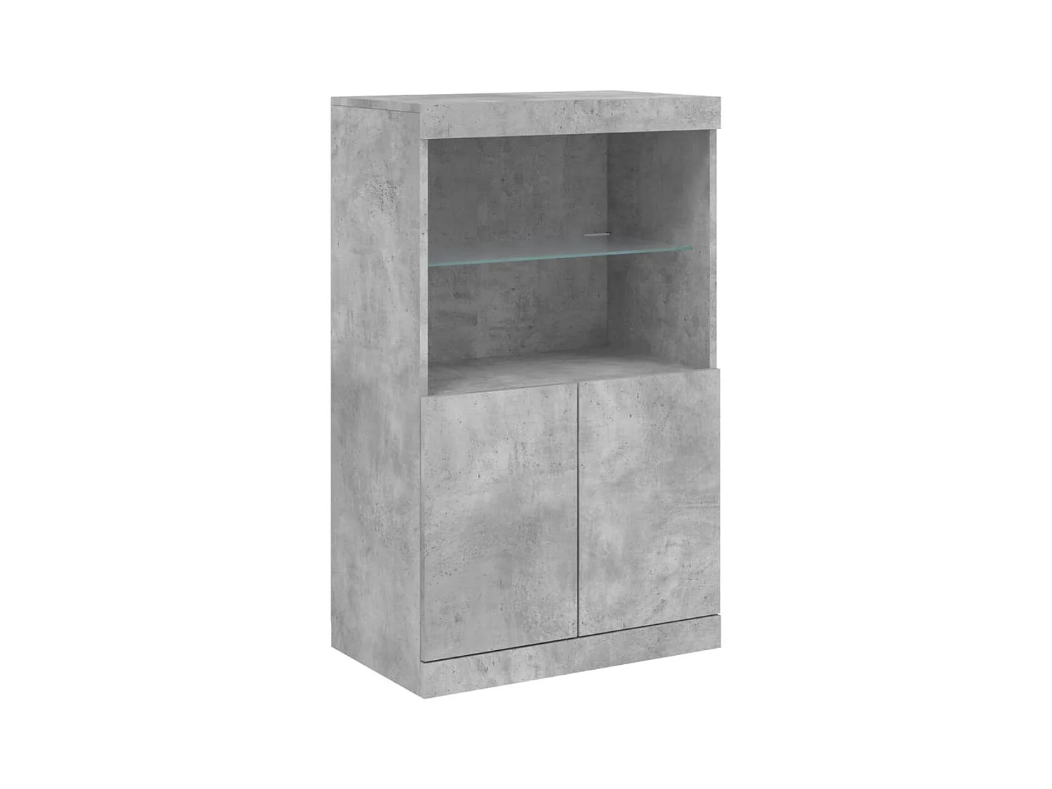 Buffet avec lumières LED gris béton 60,5x37x100 cm