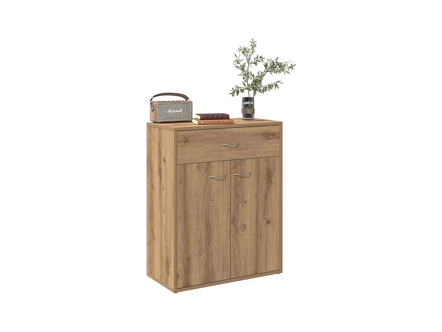 Buffet chêne artisanal 60x30x75 cm bois d'ingénierie
