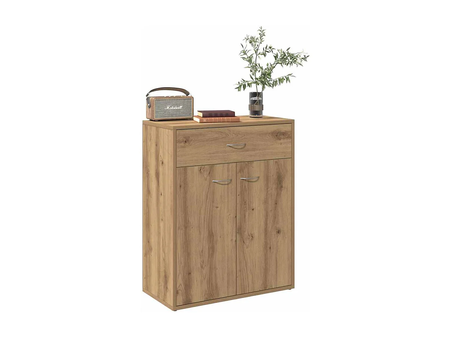 Buffet chêne artisanal 60x30x75 cm bois d'ingénierie