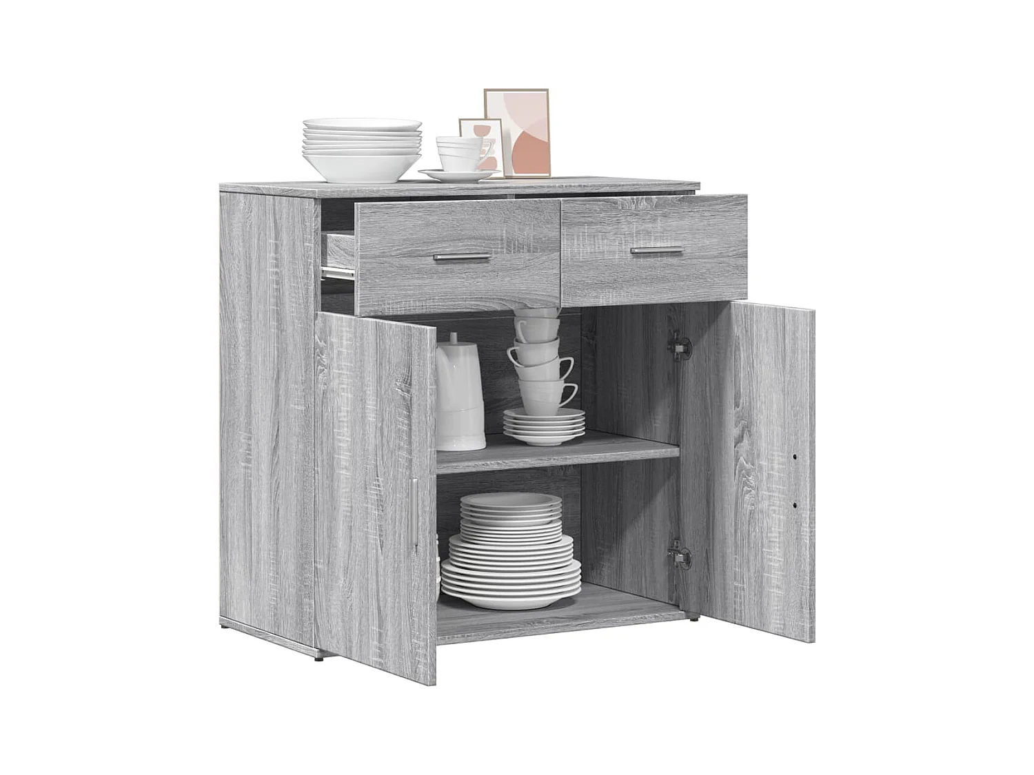 Buffet sonoma gris 79x38x80 cm bois d'ingénierie
