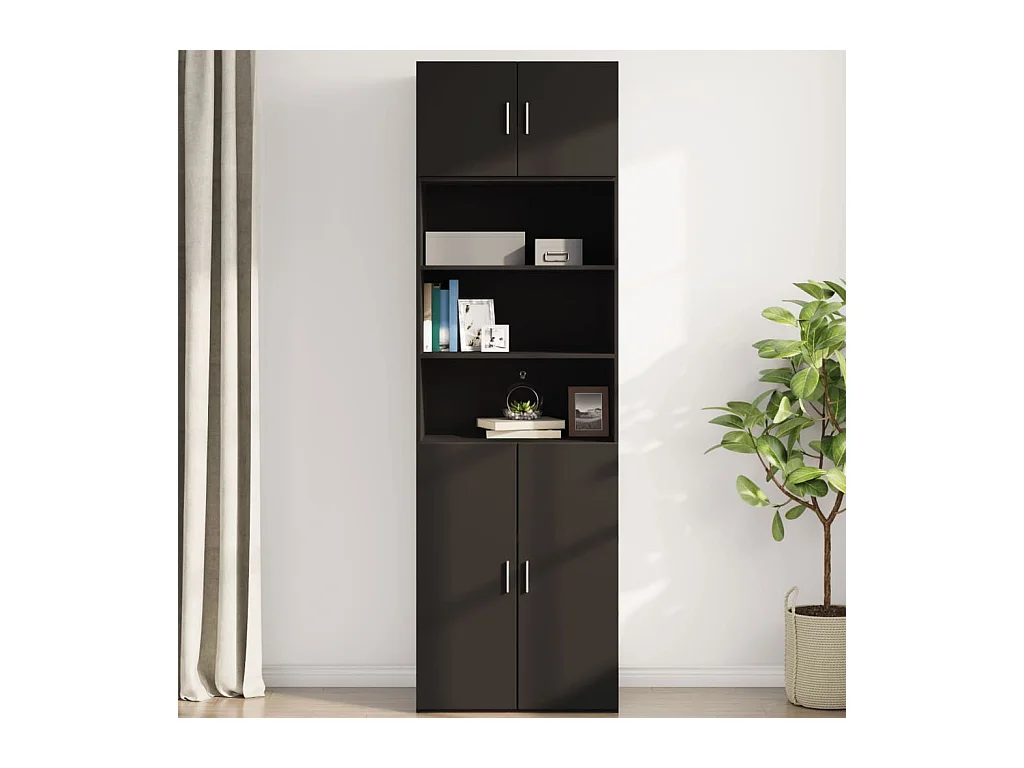 Armoire murale noir 70x42,5x40 cm bois d'ingénierie
