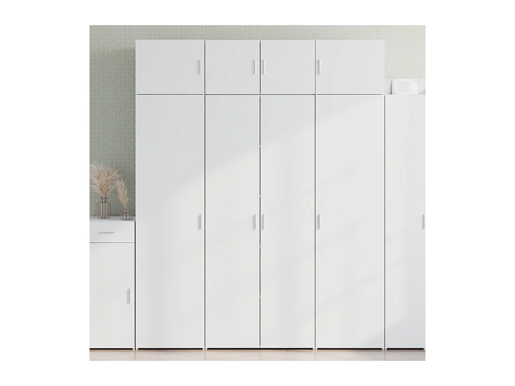 Buffet haut blanc 80x42,5x185 cm bois d'ingénierie