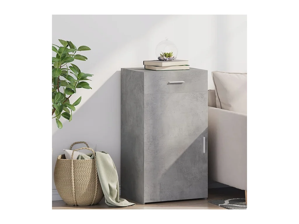 Buffet gris béton 50x42,5x93 cm bois d'ingénierie