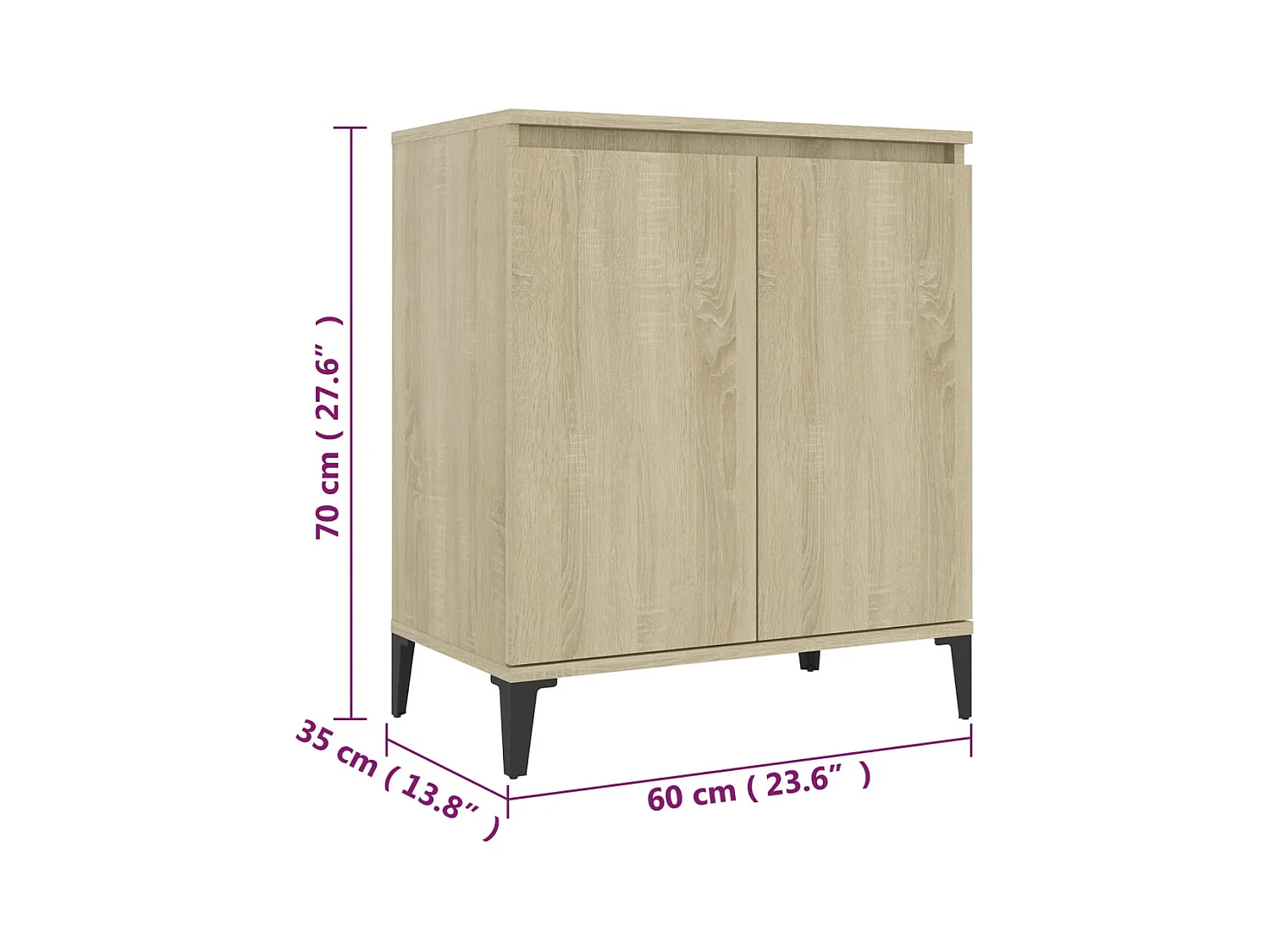 Credenza in rovere Sonoma 60x35x70 cm in legno ingegnerizzato