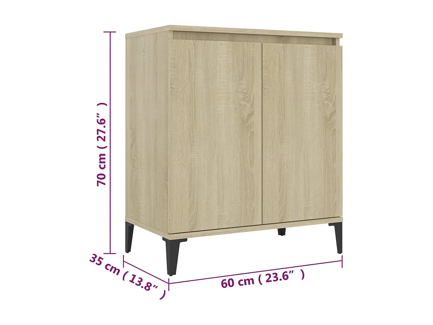 Buffet chêne sonoma 60x35x70 cm bois d'ingénierie