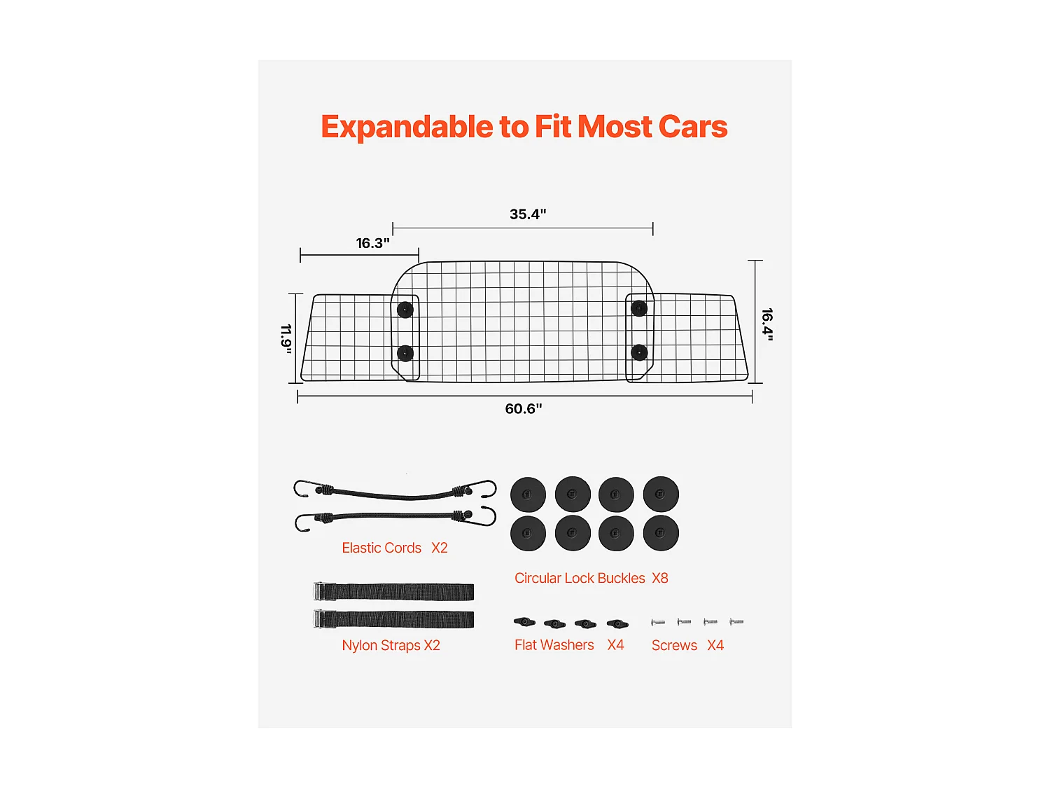 Barrière de Sécurité Réglable pour Chien SucceBuy, (90 à 154 cm), Séparateur de Voiture pour Espace de Chargement