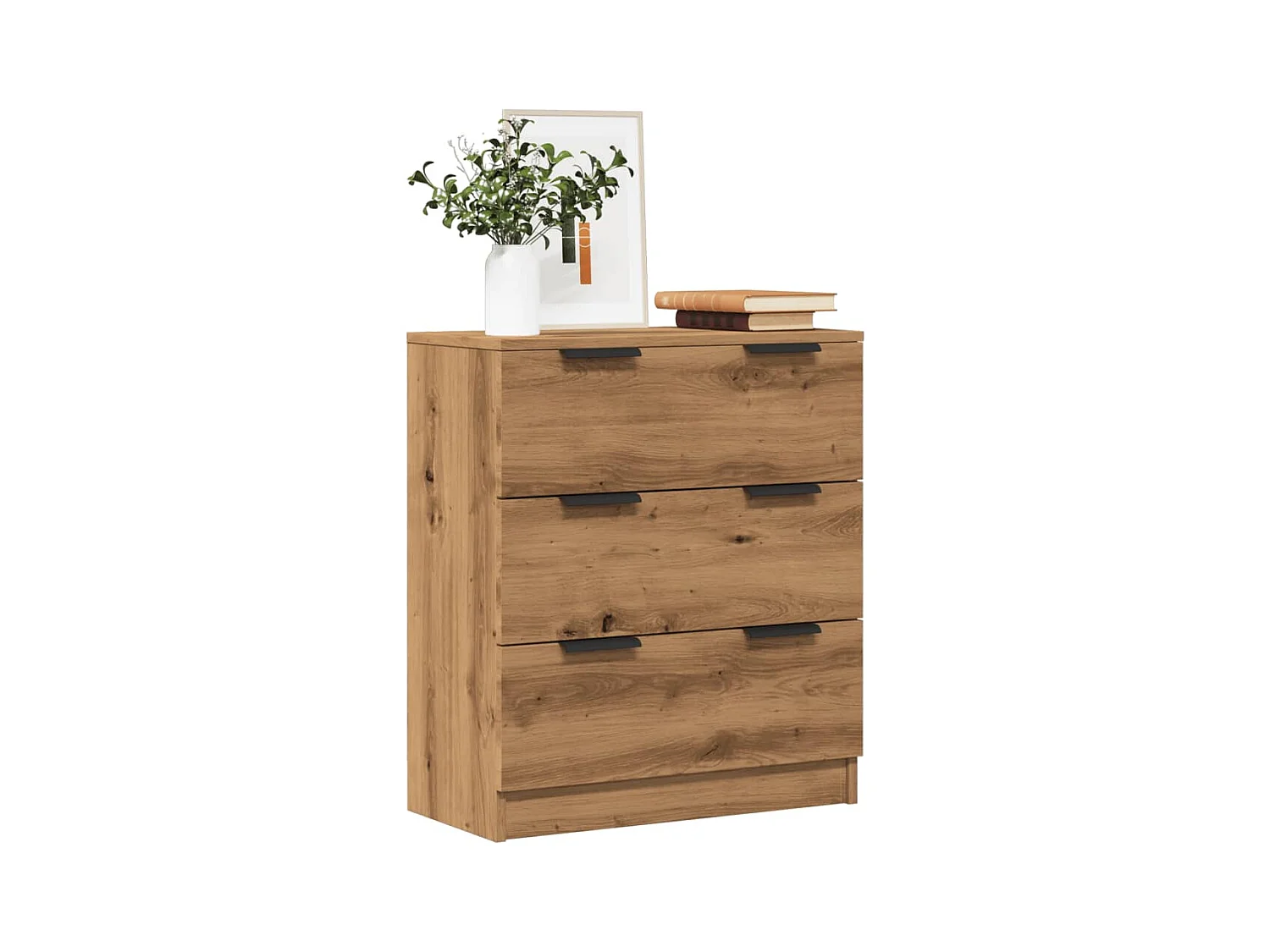 Buffet chêne artisanal 60x30x70 cm bois d'ingénierie