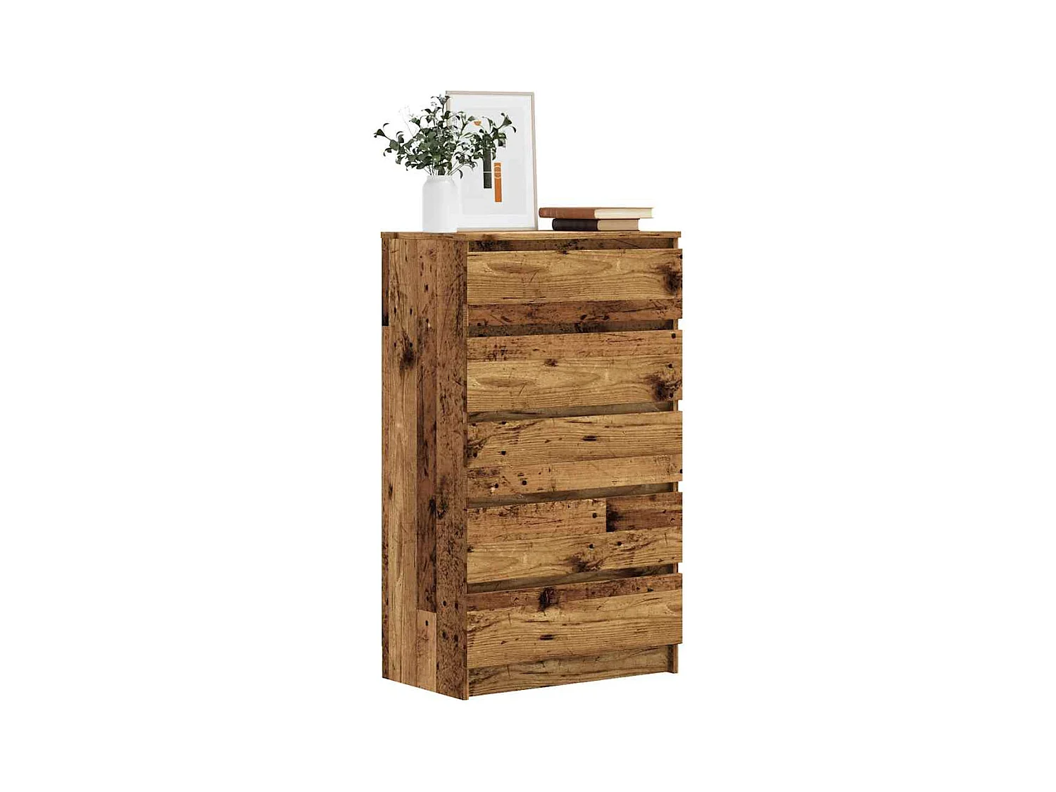 Commode vieux bois 60x36x103 cm bois d'ingénierie