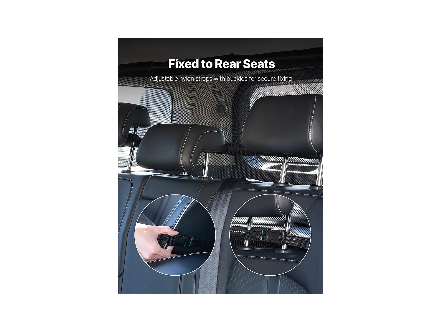 Barrière de Sécurité pour Chien SucceBuy, Séparateur de Voiture pour Espace de Chargement, 117 cm de Large