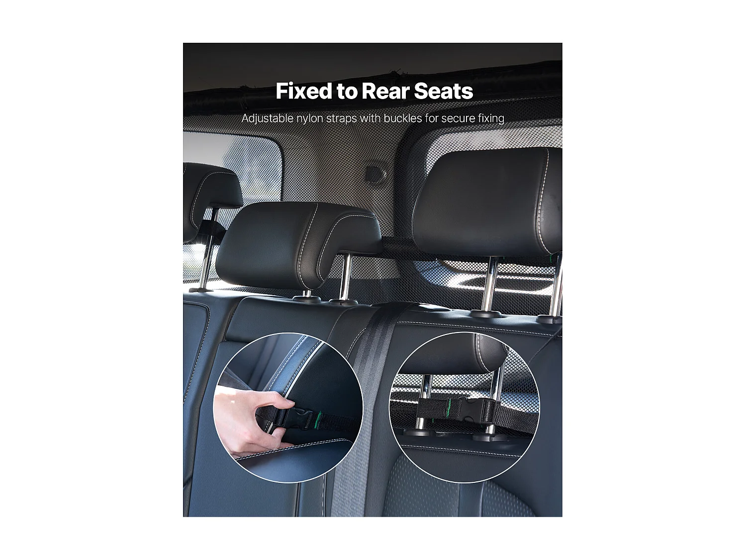 Barrière de Sécurité pour Chien SucceBuy, Séparateur de Voiture pour Espace de Chargement, 117 cm de Large