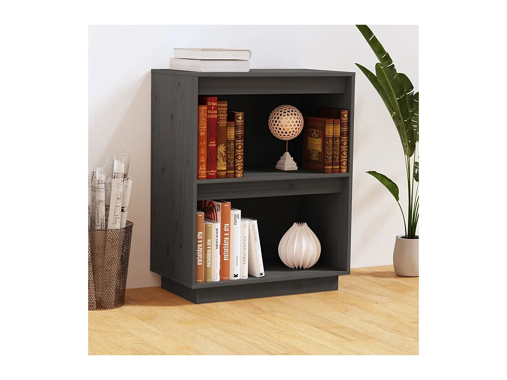 Armoire console Gris 60x34x75 cm Bois de pin solide