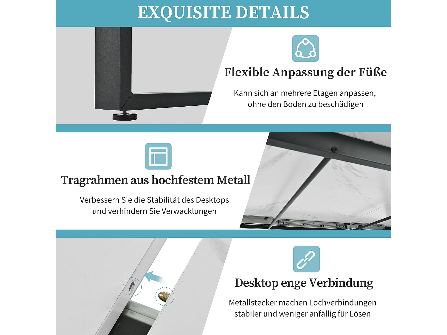 Cloud salontafel, modern design, met lades en opbergplanken, in witte spaanplaat (100x60x40,5 cm)