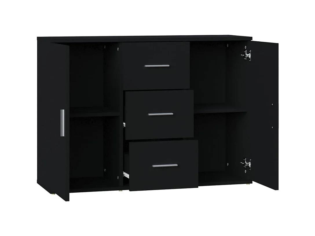 Buffet Noir 91x29,5x65 cm Bois d'ingénierie