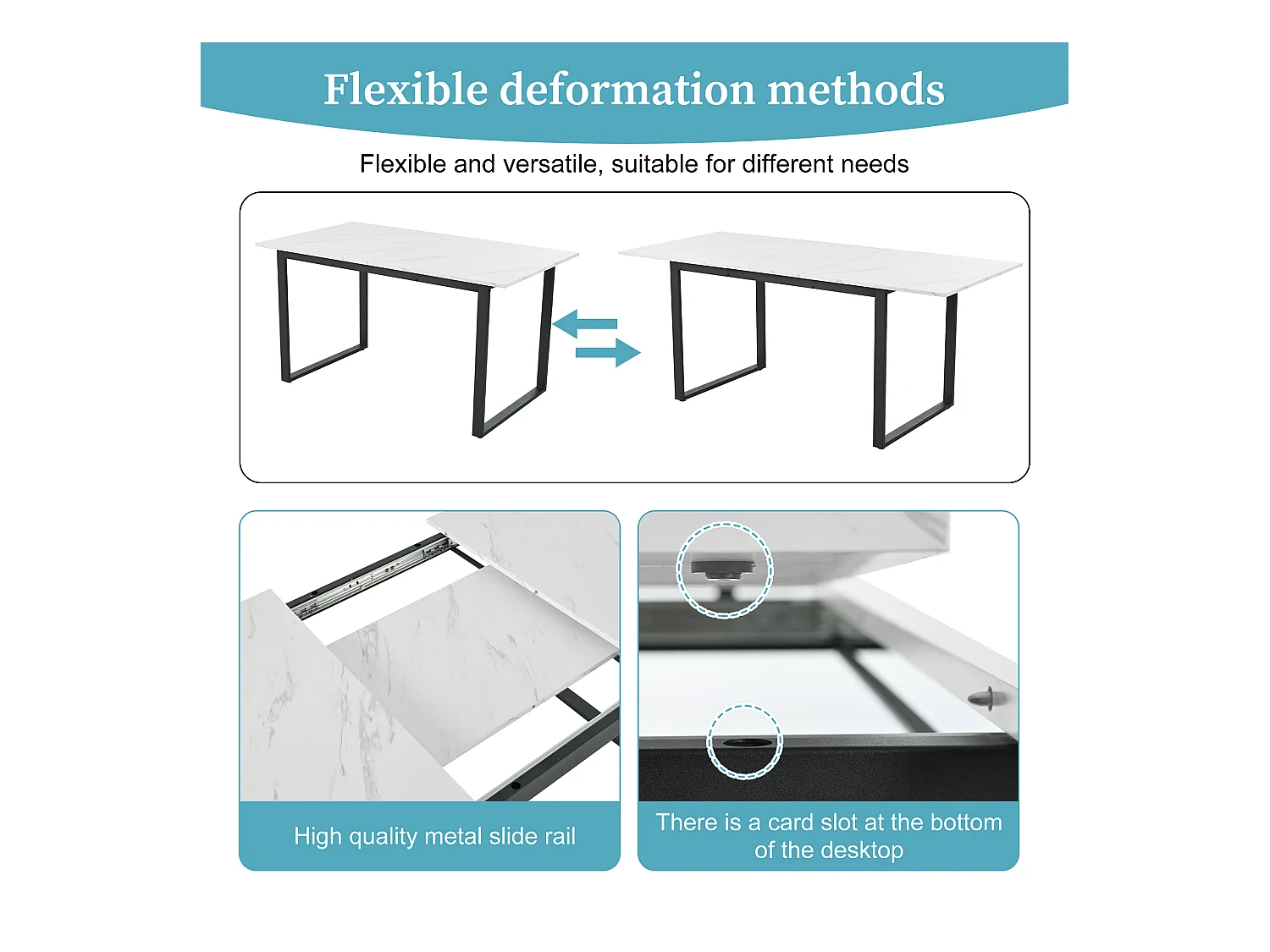 Conjunto de comedor de 5 piezas, mesa moderna 140x80x75 cm con 8 sillas, MDF blanco, patas de metal negro, sillas de terciopelo gris