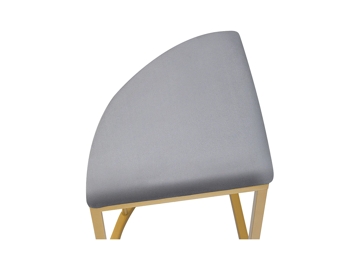 Eetkamerset met 6 krukken, witte MDF tafel en goudkleurig metalen frame, met fluwelen kussens (140x70x76 cm)