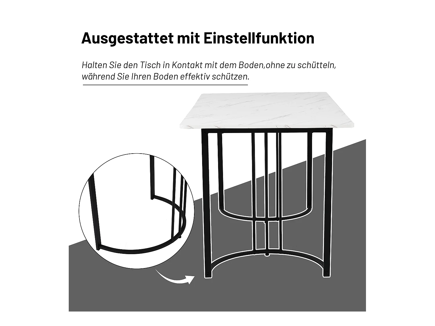 Ensemble de salle à manger, table 140x80x75 cm avec 4 chaises, design moderne, MDF blanc, pieds noirs métalliques, chaises en velours beige/ or