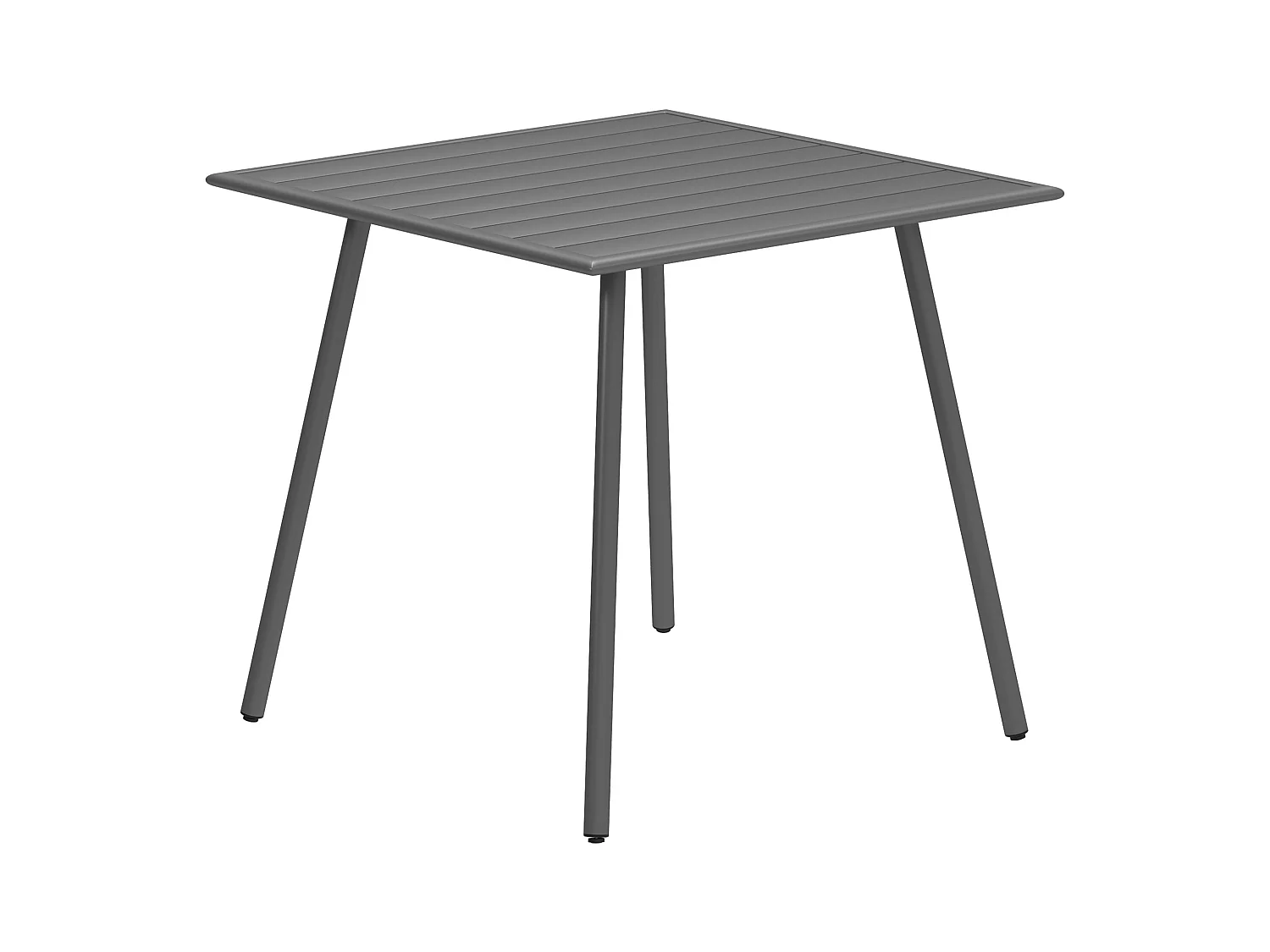 Tuintafel, in hoogte verstelbare buitentafel, metaal en kunststof, grijs (80x80x74 cm)