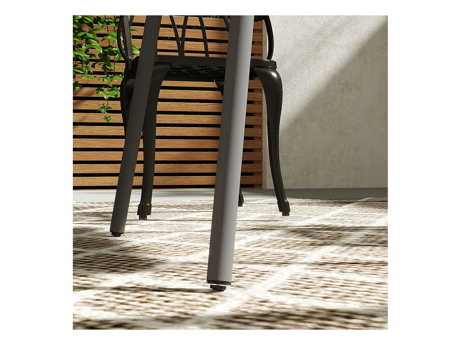 Tuintafel, in hoogte verstelbare buitentafel, metaal en kunststof, grijs (80x80x74 cm)