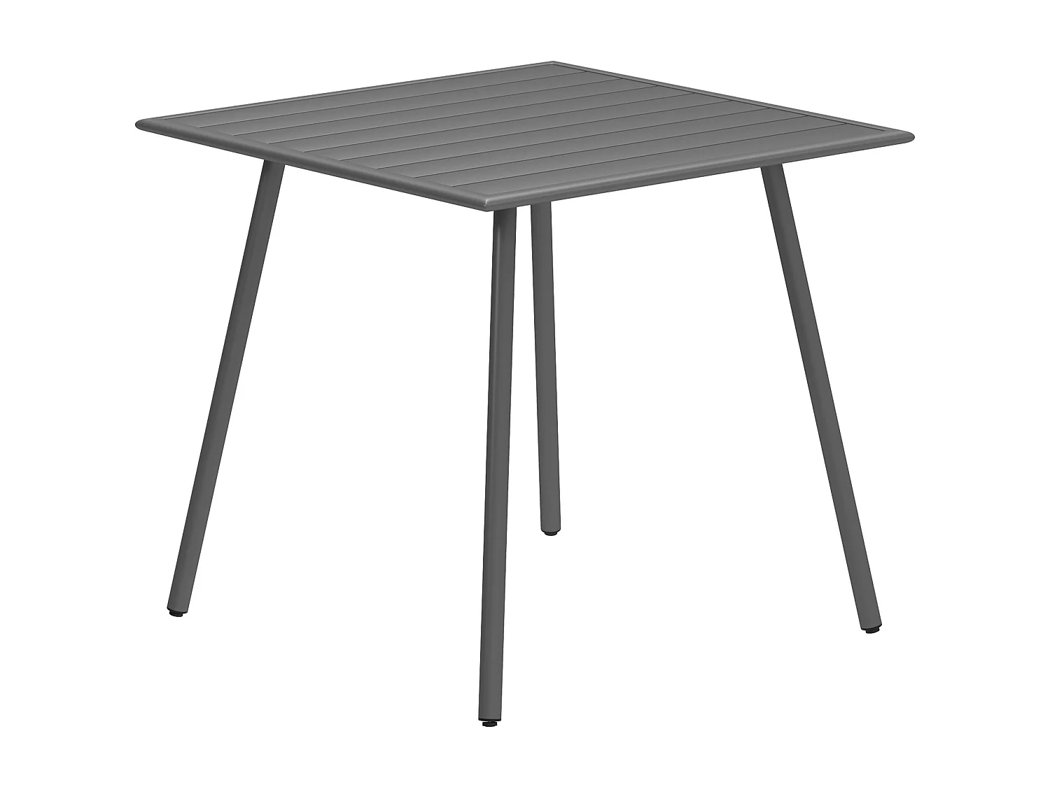 Table de jardin, table extérieure réglable en hauteur, métal et plastique, gris (80x80x74 cm)
