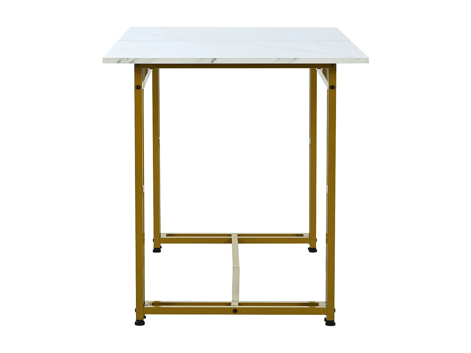 Table à manger 120x70 cm avec 4 chaises, MDF, métal, or et noir (120x70x75 cm)