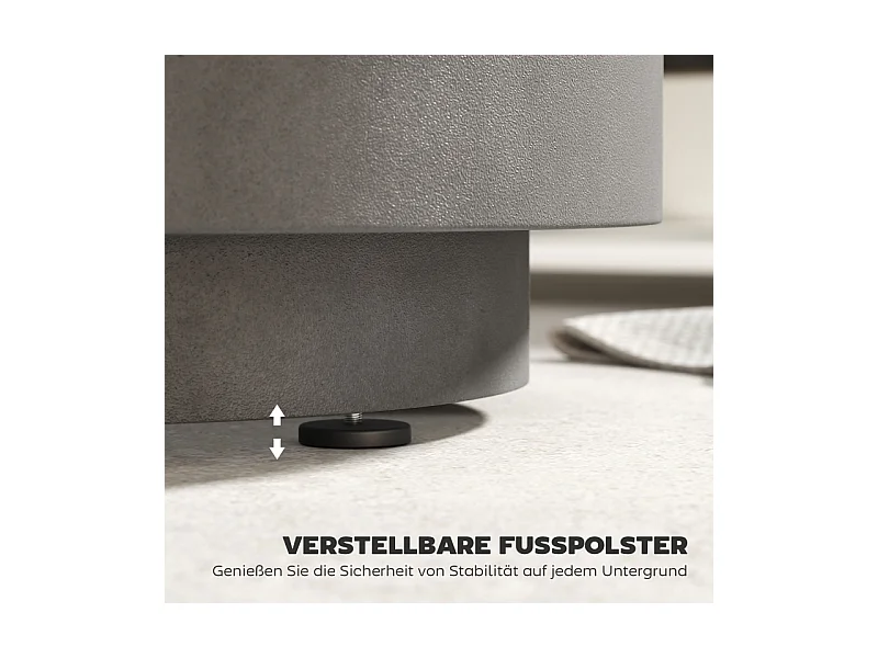 Table d'appoint avec seau à boissons réfrigérant amovible 10 L, design 3-en-1, béton, gris clair, (37.5x37.5x43.5 cm)