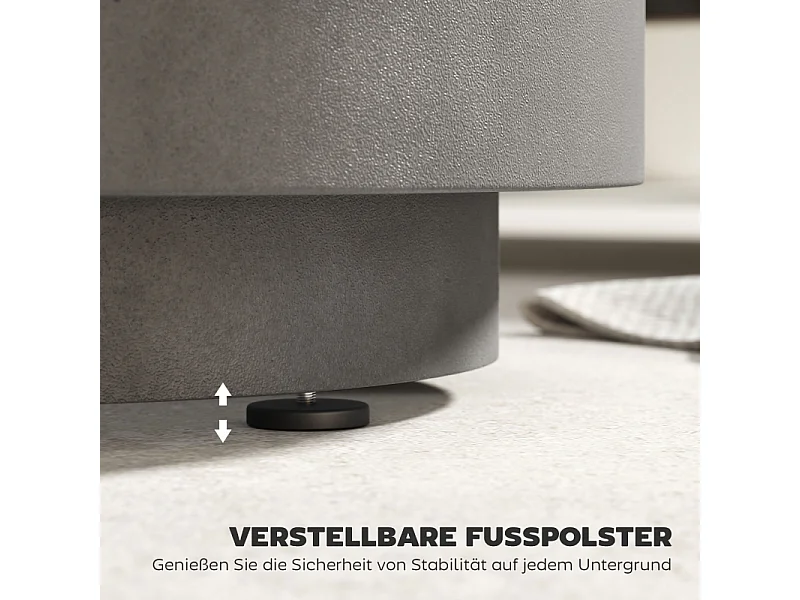 Table d'appoint avec seau à boissons réfrigérant amovible 10 L, design 3-en-1, béton, gris clair, (37.5x37.5x43.5 cm)