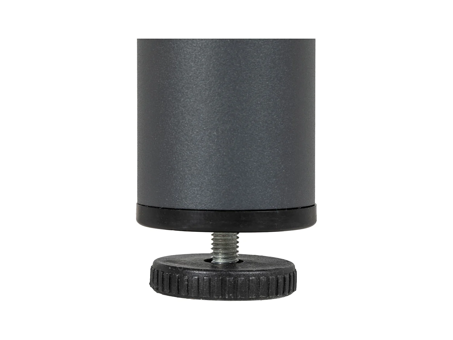 Vierkante tuintafel voor 4 personen, aluminium en HDPE, met parasolgat, donkergrijs (90x90x75cm)