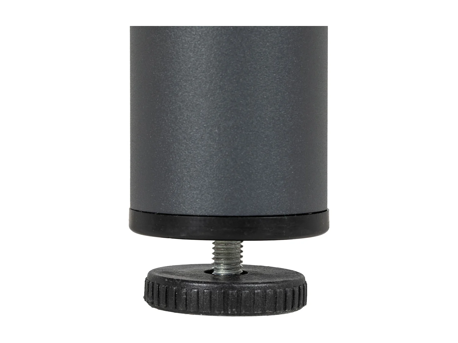 Table de jardin carrée pour 4 personnes, aluminium et HDPE, avec trou pour parasol, gris foncé (90x90x75cm)