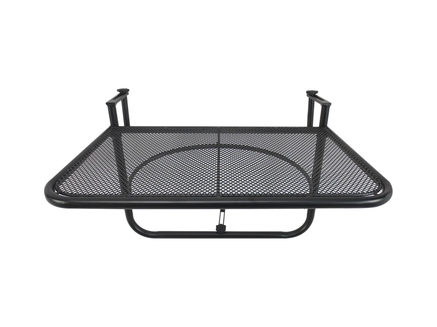 Verstelbare hangtafel voor balkon, metaal, zwart (60x56,5x45cm)