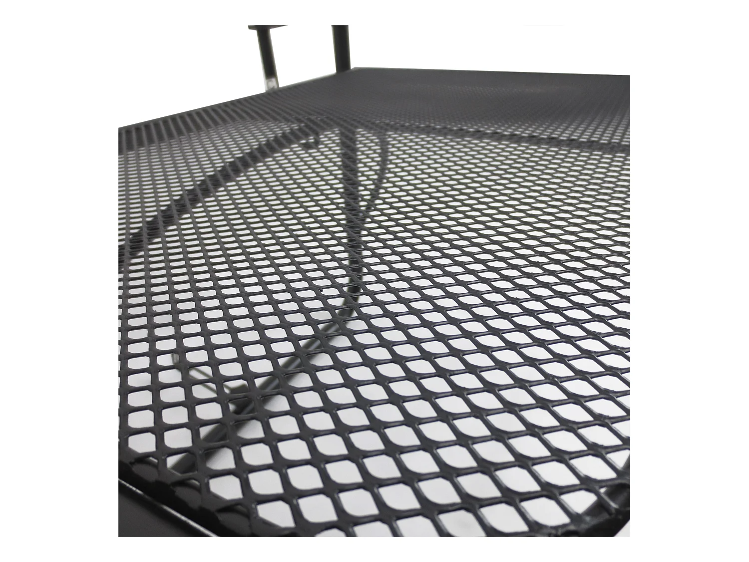 Verstelbare hangtafel voor balkon, metaal, zwart (60x56,5x45cm)