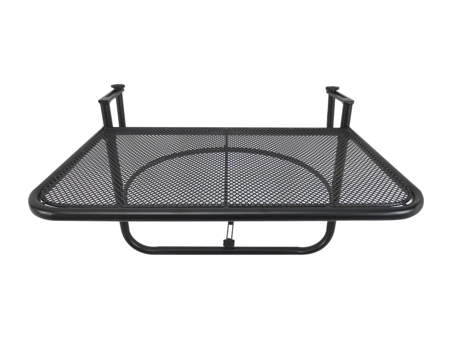 Tavolo sospeso regolabile per balcone, metallo, nero (60x56,5x45cm)