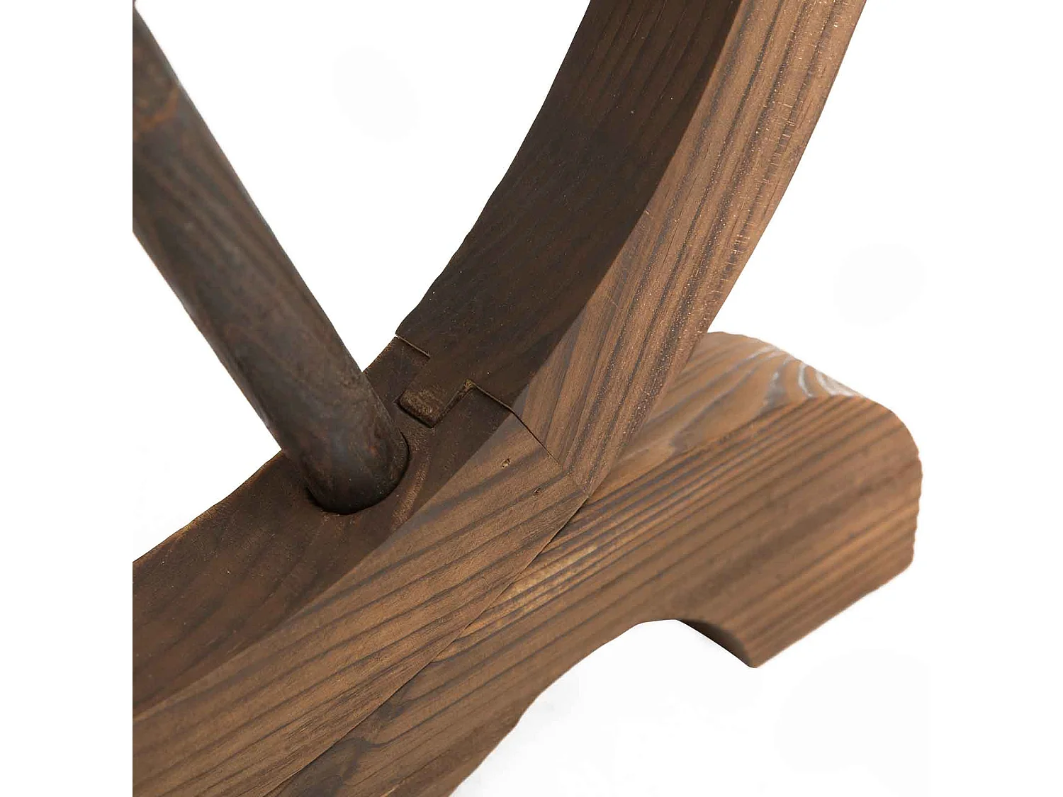 Tuintafel van massief hout, radslagontwerp, weerbestendig, natuurlijke houtbeits (113x60x65cm)